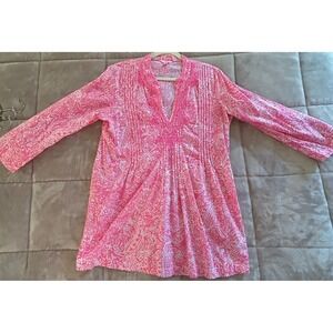 Lilly Pulitzer Pink Beaded Tunic Top Medium‎